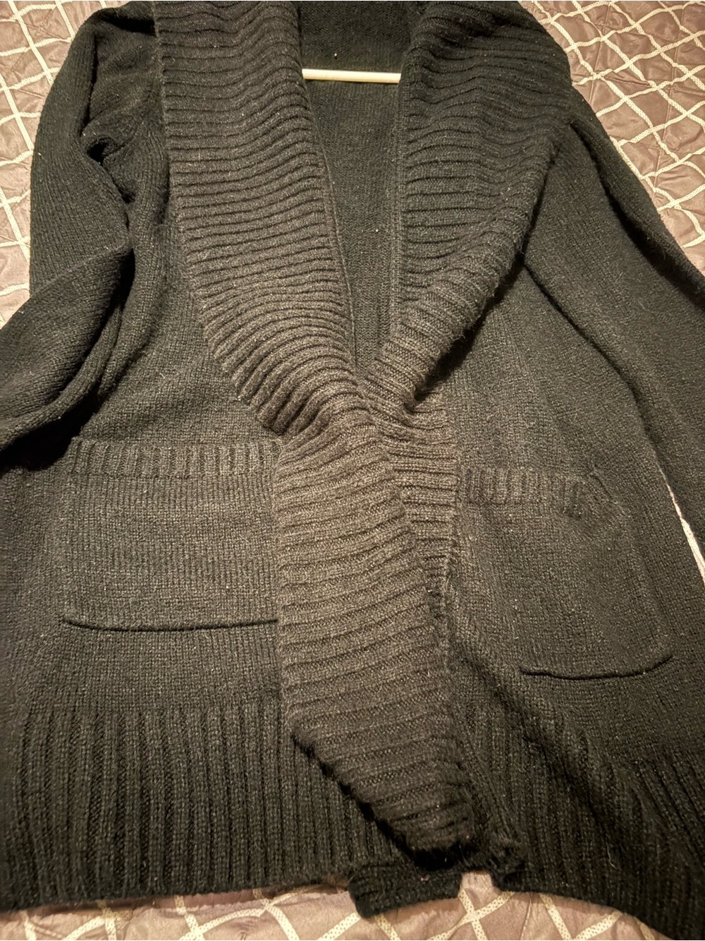 Apt 9 Black Shawl-Collar Open-Front Women's Cardigan Sweater